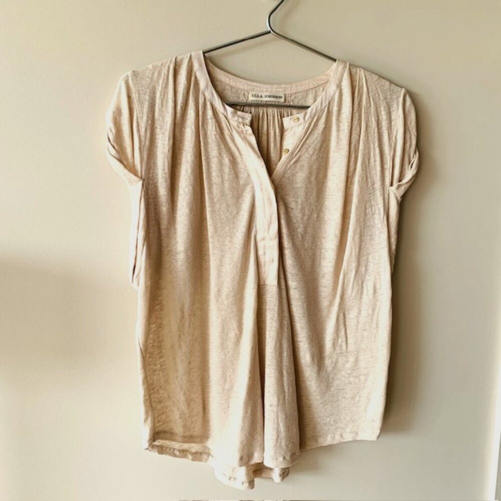 Ulla Johnson Champagne Linen Top
